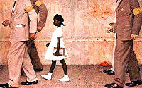 "The Problem We All Live With" by Norman Rockwell, depicting Bridges as she goes to school.